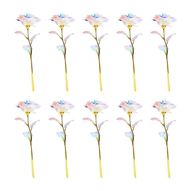 10x rosas artificiales, regalos , decoración colorida para mujer, niña, regalo, novia, aniversario, mamá, día de la madre, cumpleaños Zulema Rosa de tallo largo