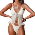 thumbnail image 5 of HAOTAGS Women's Lace Bikini Set, Sheer Two-Piece Double-Layer Swimsuit Beachwear, 5 of 5