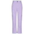 thumbnail image 6 of Staki Girls Cargo Uniform Pants Girls Sweatpants Kids Baggy Cargo Pants Athletic Drawstring Jogger Pants with Pockets(Purple,10-11 Years), 6 of 7