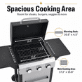 thumbnail image 3 of Enyopro 3 Burner Propane Gas Grill, Stainless Steel 36900BTU Barbecue Grill with Two Foldable Shelves, Cleaning Brush, 2 Wheels for Outdoor Cooking, for Patio Backyard and Camping, 3 of 7