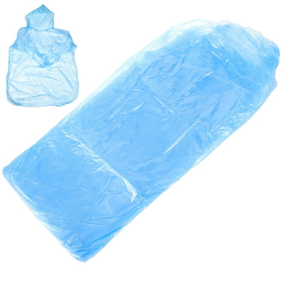 NUOLUX 20Pcs Adult Rain Poncho with Hood Transparent for Outdoor Camping and Hiking