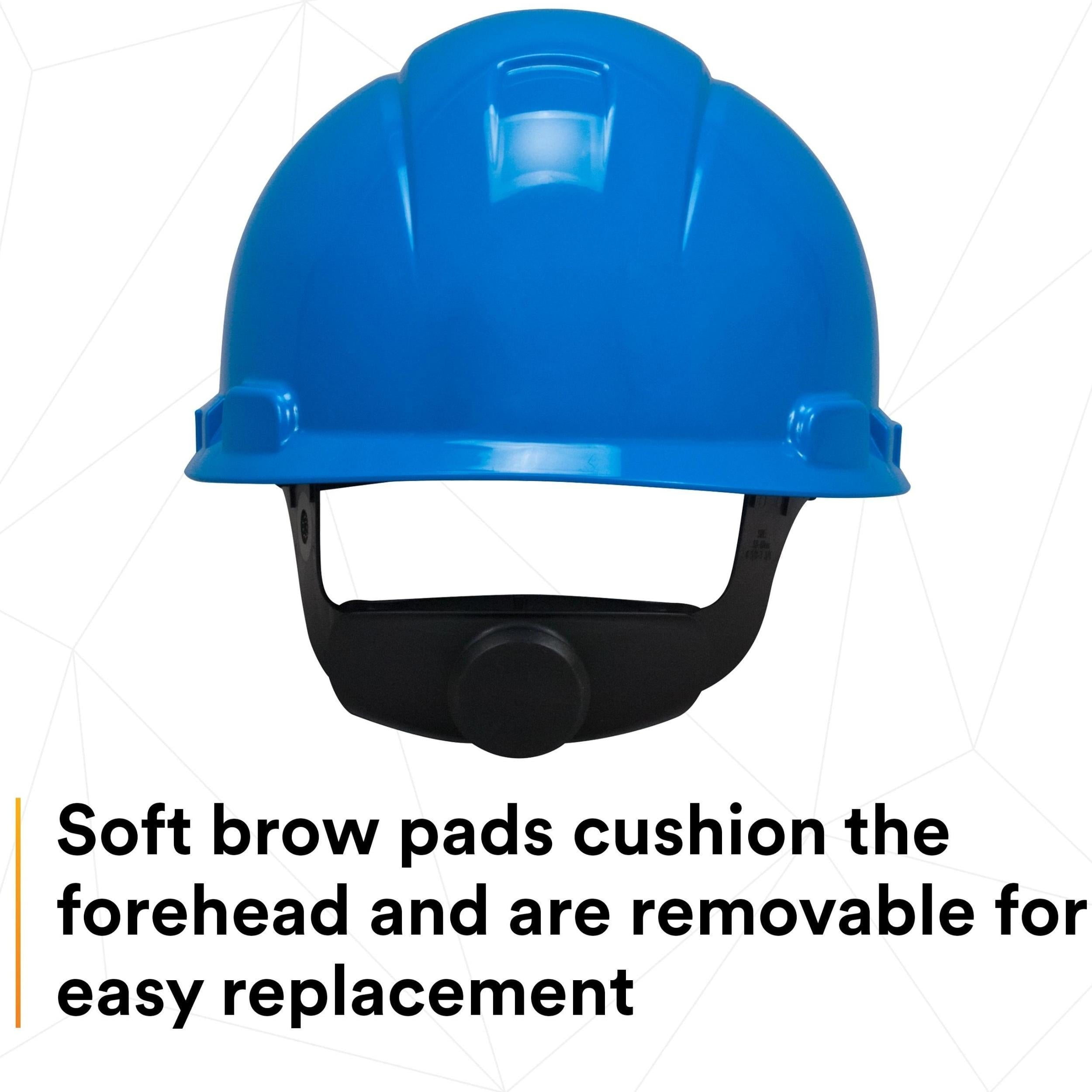 3M Hard Hat H-703R, Blue 4-Point Ratchet Suspension,