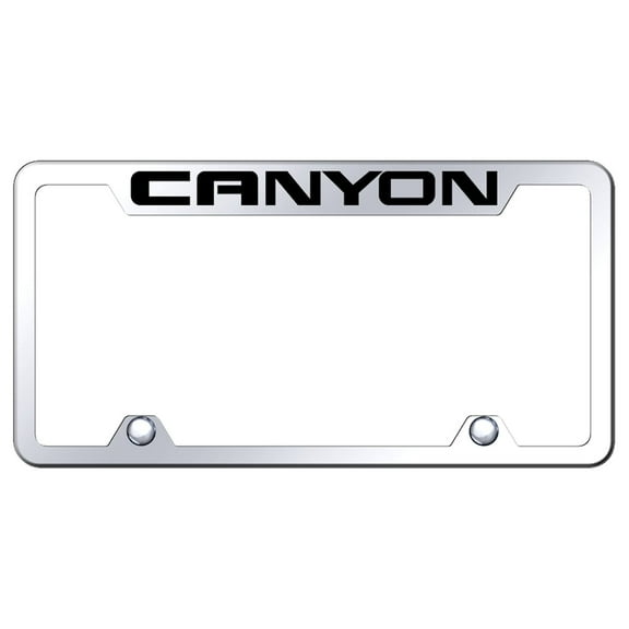 GMC Canyon Logo Stainless Steel Truck Cut-Out License Plate Frame (Chrome)