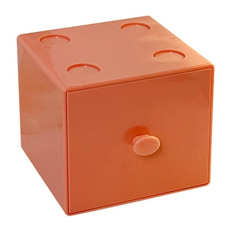

Creative Storage Box Building Block Shaped Plastic Saving Space Box Super Imposed Desktop Handy Office Keeping Puzzle Toy Orange