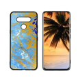 thumbnail image 1 of Blue-Golden-Marble-32 Phone Case, Degined for LG K51 Case Men Women, Flexible Silicone Shockproof Case for LG K51, 1 of 1