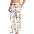 thumbnail image 3 of Mens Pajama Pants - Soft Sleep & Lounge Pants for Men, Funny Cute Corgi Dog Baseball Cuteness Casual PJ Bottoms Pants with Pockets, 3 of 5