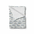thumbnail image 2 of Fish Soft Flannel Fleece Throw Blanket, Pointillist Style Repeating Pattern of Sea Animals Aquarium Eco Theme, Cozy Plush for Indoor and Outdoor Use, 60" x 80", Earth Yellow Blue Grey, by Ambesonne, 2 of 6