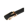thumbnail image 2 of Cinturón de cuero de vestir para hombre con hebilla automática de ratchet Inspire Chic, curva dorada 53 1/8-55 7/8, 2 of 6