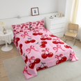 thumbnail image 4 of Erosebridal Ensemble de Literie Kawaii Nœud Papillon Cerise, Couette Simple, Couette Princesse Rêveuse, Décoration de Chambre Dessin Animé, Réversible, Léger, 2 Pcs, 4 of 7