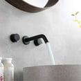 thumbnail image 3 of AWZTOO Wall Mounted Bathroom Sink Faucet 2 Handle Modern 8 Inch 3 Hole Bathroom Vanity Basin Lavatory Faucets Mixter Tap With Valve Brushed Gold, 3 of 5