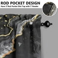 thumbnail image 2 of Vintage Black Marble Tier Kitchen Curtains for Bathroom Living Rod Pocket Window Drapes 28"x39" 2 Panels Window Treatment Tiers, 2 of 4