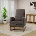 thumbnail image 2 of Rocking Chair Nursery, Nursery Rocking Chairs with Retractable Footrest & Side Pocket, Comfy Rocking Chairs in Boucle Fabric, Reading Arm Glider Chair for Bedroom, Living Room, Office, Charcoal, 2 of 8