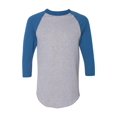 thumbnail image 4 of Augusta XL Baseball 3/4 Sleeve Tee 2.0 Athletic Heather/Royal 4420, 4 of 4