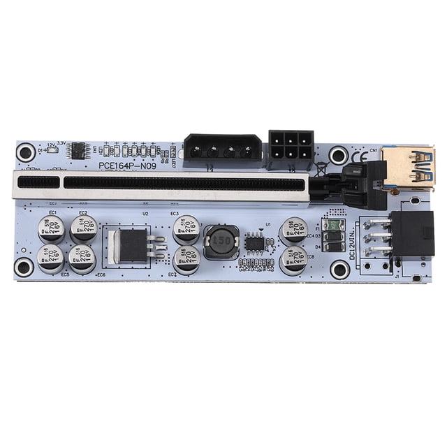 Shengyu PCI-E 1x to 16x Adapter with LED Indicators High Speed PCI- Extender Black 1Set