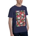 thumbnail image 2 of Bingfone Skull And Roses Men'S Loose Fit Short-Sleeve Pocket T-Shirt, 2 of 7