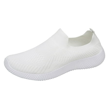 

XIAQUJ New Flying Weaving Mesh Breathable Women s and Men s Shoes Round Head Low Top Soft Bottom Breathable Sneakers Sneakers for Women 2024 White 6.5(37)