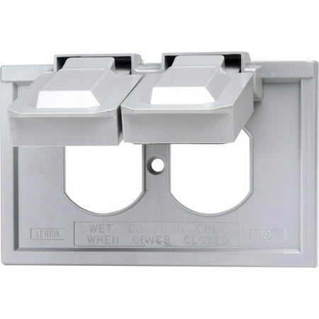 - 4976-GY 1-Gang Duplex Device Wallplate Cover, Weather-Resistant, Thermoplastic, Device Mount, Horizontal, Gray