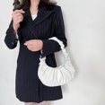 thumbnail image 2 of Bolso plisado YONGSHENG Blanco Ins de estilo coreano Moda de verano 2021 Mujer, 2 of 3