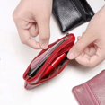 thumbnail image 4 of Monedero de moda para mujer, mini bolso de mano de cuero suave, billetera pequeña, llavero, billetera corta, bolso con cremallera, monedero, tarjetero, 4 of 5