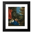 thumbnail image 2 of Pier Francesco Mola 12x14 Black Modern Framed Museum Art Print Titled - Flora and the Infant Bacchus in a Wooded Landscape, 2 of 5