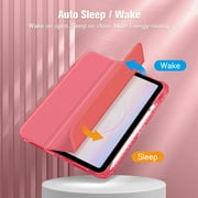 Fintie Clear Case for iPad (A16) 11th Generation 11 Inch (2025), iPad 10th Generation 10.9 Inch (2022), Crystal Transparent Back Cover with Pencil Holder, Auto Wake/ Sleep, Pink