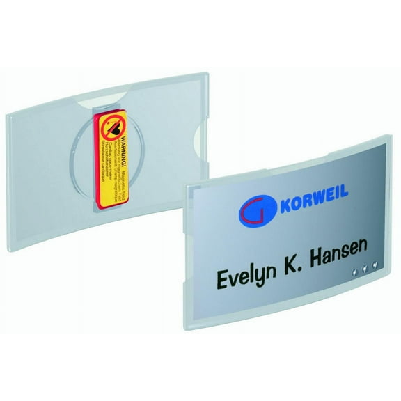 DURABLE Deluxe Convex & Magnetic Name Badge, 1-9/16" x 2-15/16", Pack of 25 (812319)