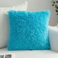 thumbnail image 1 of DYstyle Soft Plush Fur Shaggy Square Throw Pillow Cases Waist Cushion Cover, 1 of 2