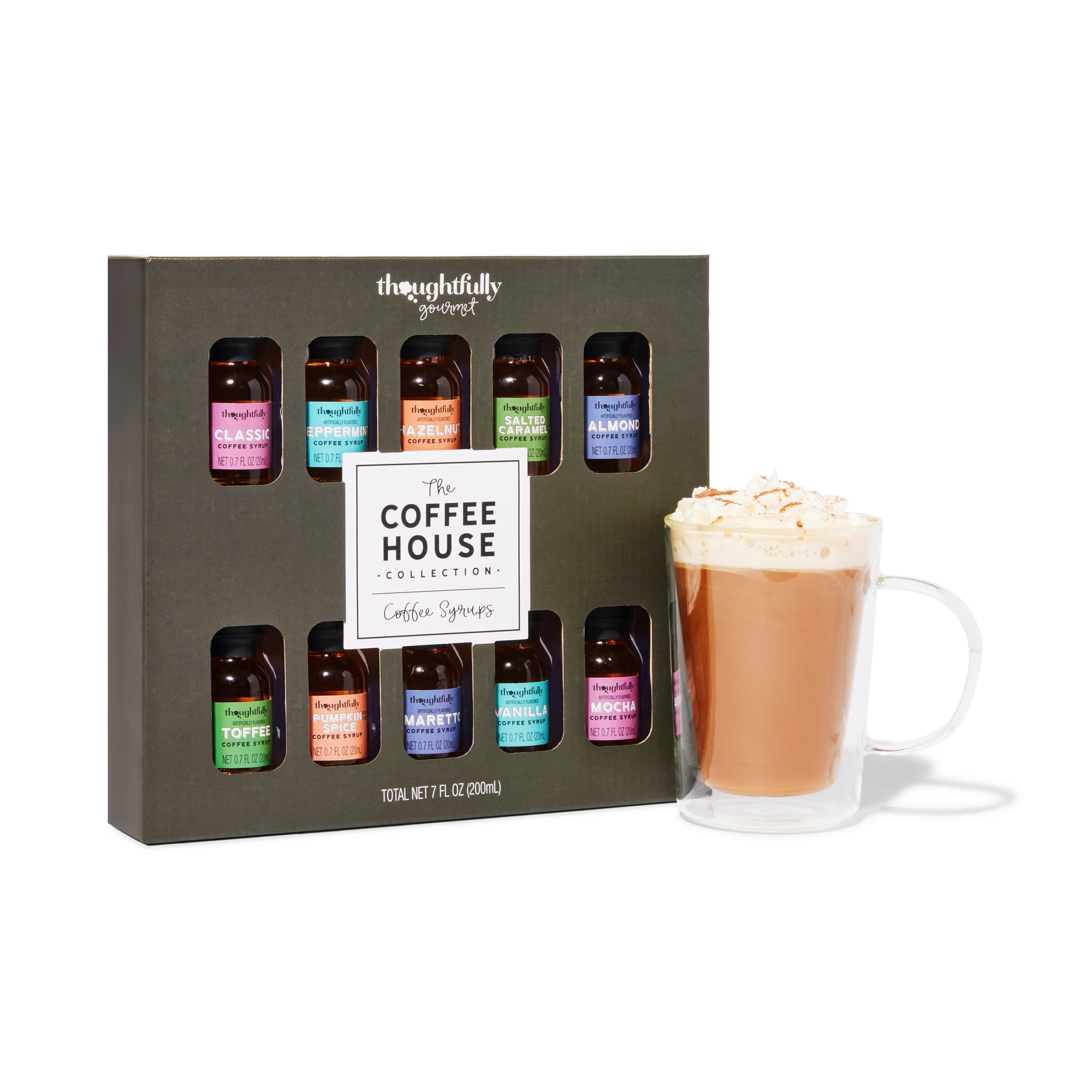 Thoughtfully Gourmet, Coffee Syrup Sampler Gift Set, Set of 10