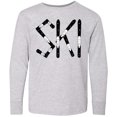 thumbnail image 3 of Inktastic Ski Rough Text Long Sleeve Youth T-Shirt, 3 of 5
