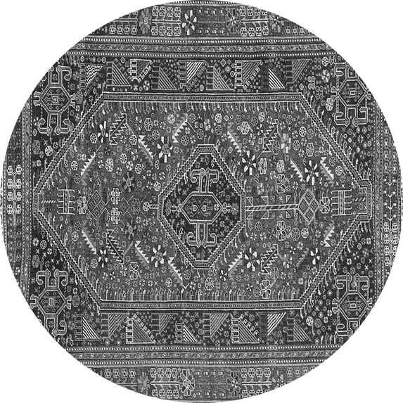 Ahgly Company Indoor Round Persian Gray Traditional Area Rugs, 5' Round
