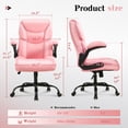 thumbnail image 3 of JONPONY Big and Tall Office Chair Wide Seat Ergonomic Computer Desk Chair High Back Executive Leather Chair Adjustable Task Chair Lumbar Back Support 9 Hours Heavy Duty Design,Pink, 3 of 14