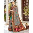 thumbnail image 2 of Sarees for Women Satin Silk Heavy Embroidered Saree ||Ethnic Traditional Indian Wedding Gift Sari with Unstitched Blouse Turquoise, 2 of 3