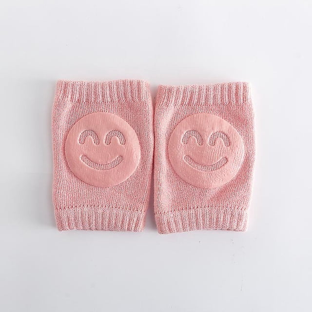 Rodilleras antideslizantes para bebés Dispensador de algodón Protector de rodillas para gatear Calentador de piernas elástico (1 par, rosa)