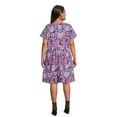 thumbnail image 3 of Terra & Sky Women's Plus Size T-Shirt Dress with Back Gathers, 3 of 5