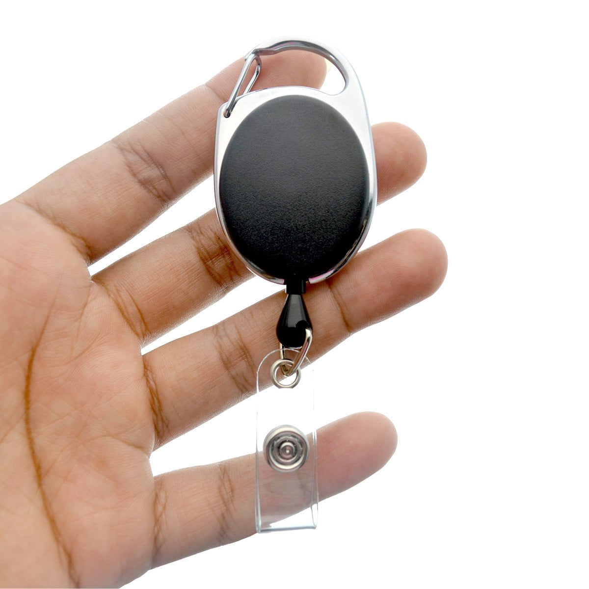 25 Pack - Specialist ID Carabiner Clip Badge Reels - Retractable I.D. Card Holders - Cute Heavy Duty Oval Shaped Badge Holders with Smooth Cord Pull (Assorted Colors)