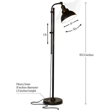 Brightech Dylan Industrial Floor Lamp For Living Rooms Bedrooms Rustic Farmhouse Reading Standing Adjustable Head Indoor Pole Com Brightech Dylan Industrial Floor Lamp, Floor Standing Reading Lamps Reviews