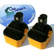 2-Pack Ryobi 12V Battery Replacement - Compatible with Ryobi 1400652, 1400670, HP1201KM2, BID1211, CCD1201, CHD1201, CHD1202, CTH1201, CTH1202, CTH1202K2, FL1200, HP1201M, HP1201MK2, R10510, RY1201