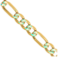 thumbnail image 2 of 14K Solid Yellow Gold 6.25mm Figaro Link Chain Necklace, 2 of 4