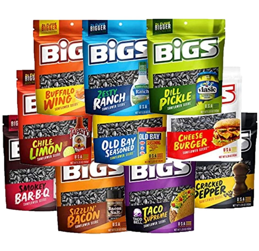 Bigs Sunflower Seeds Variety Sampler – Buffalo Wing, Cheeseburger