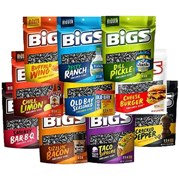 Bigs Sunflower Seeds Variety Sampler Buffalo Wing, Cheeseb