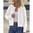 thumbnail image 3 of FreshPretty Cardigan Sweaters for Women Fall Long Sleeve Lightweight Knit,Button Front,Crewneck Drop Shoulder Business Casual Outfits,Soft Textured Cropped Sweater,Loose Daily Wear Travel Vacation, 3 of 8