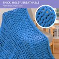 thumbnail image 4 of ZXNYH Chunky Knit Blanket Throw 51"x63", 100% Hand Knitted Chenille Throw Blanket, Big Soft Thick Yarn Cable Knit Blanket, Large Rope Knot Crochet Throw Blankets for Couch Bed Sofa (Beige), 4 of 8