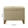 thumbnail image 5 of Rectangular Fabric Upholstered Wooden Ottoman with Lift Top Storage in Brown, 5 of 5
