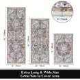 thumbnail image 2 of Boho Kitchen Rugs Sets 3 Piece with Runner Floral Kitchen Floor Mat Carpet Farmhouse Kitchen Rugs and Mats Non Skid Washable Runner Rug for Kitchen Floor Office Sink Laundry, Light Brown, 2 of 6
