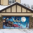 thumbnail image 4 of Large Festive Holiday Garage Door Welcome Banner Featuring Santa Sleigh and Reindeer Design for Outdoor Seasonal Party Decoration, 4 of 5