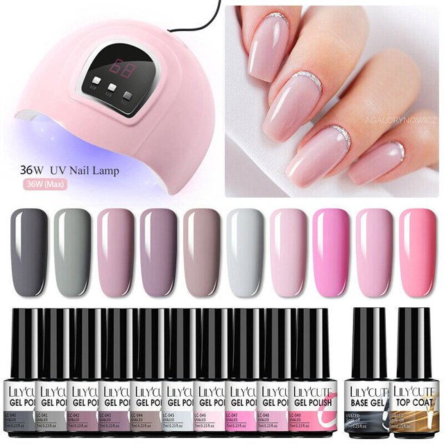Juego de uñas LILYCUTE, secador de lámpara LED UV con 18/12 Uds., Kit de esmalte de uñas en Gel, juego de herramientas de manicura, taladro eléctrico para uñas, herramienta para uñas zhangmengya LED