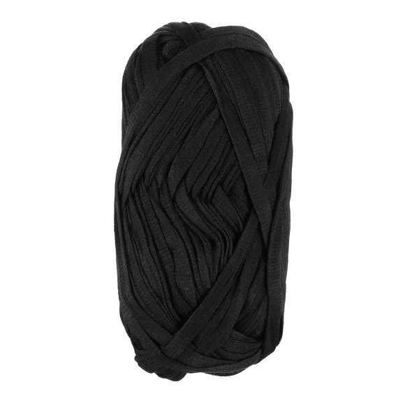 OULII Black Acrylic Knitting Cord 0.55x2756in for Diy Weaving Braiding Carpets Pendants