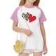 thumbnail image 5 of Blusas y camisas de manga corta con cuello redondo para niños y niñas, blusa de manga corta con estampado de cuello redondo, 5 of 7