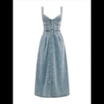 thumbnail image 3 of Vestido Vaquero Maxi con Tirantes para Mujer, Sin Mangas, de Verano, Ajustado y con Cuello Halter. Azul XL, 3 of 9