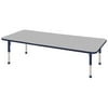 24in x 72in Rectangle Everyday T-Mold Adjustable Activity Table Grey/Navy - Chunky with Six 12in Stack Chairs Navy - Ball Glide